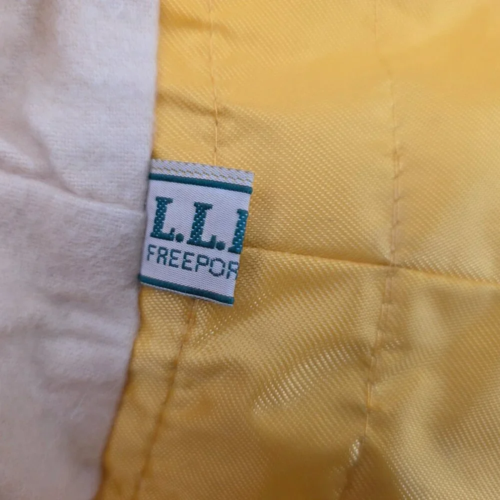 Vintage LL Bean Nylon Hat Yellow Rain Bucket Fisherman USA Size Large Lined